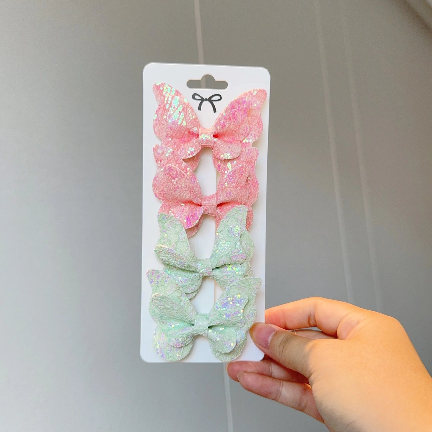 4 Uds. De lazos para el pelo de mariposa lisos y pinzas para el pelo para niñas, accesorios para el cabello de cuero para niños, horquillas, pasadores, tocados de regalo