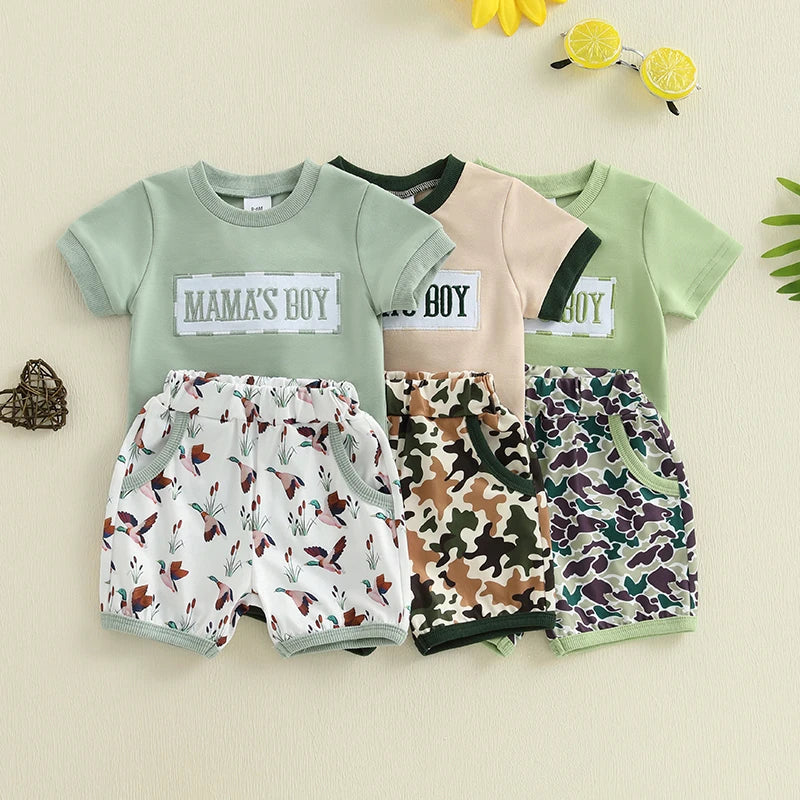 Lioraitiin, trajes de verano para niños pequeños, camisetas de manga corta con cuello redondo y Bordado de letras, pantalones cortos de cintura elástica, conjunto de ropa de 2 uds.