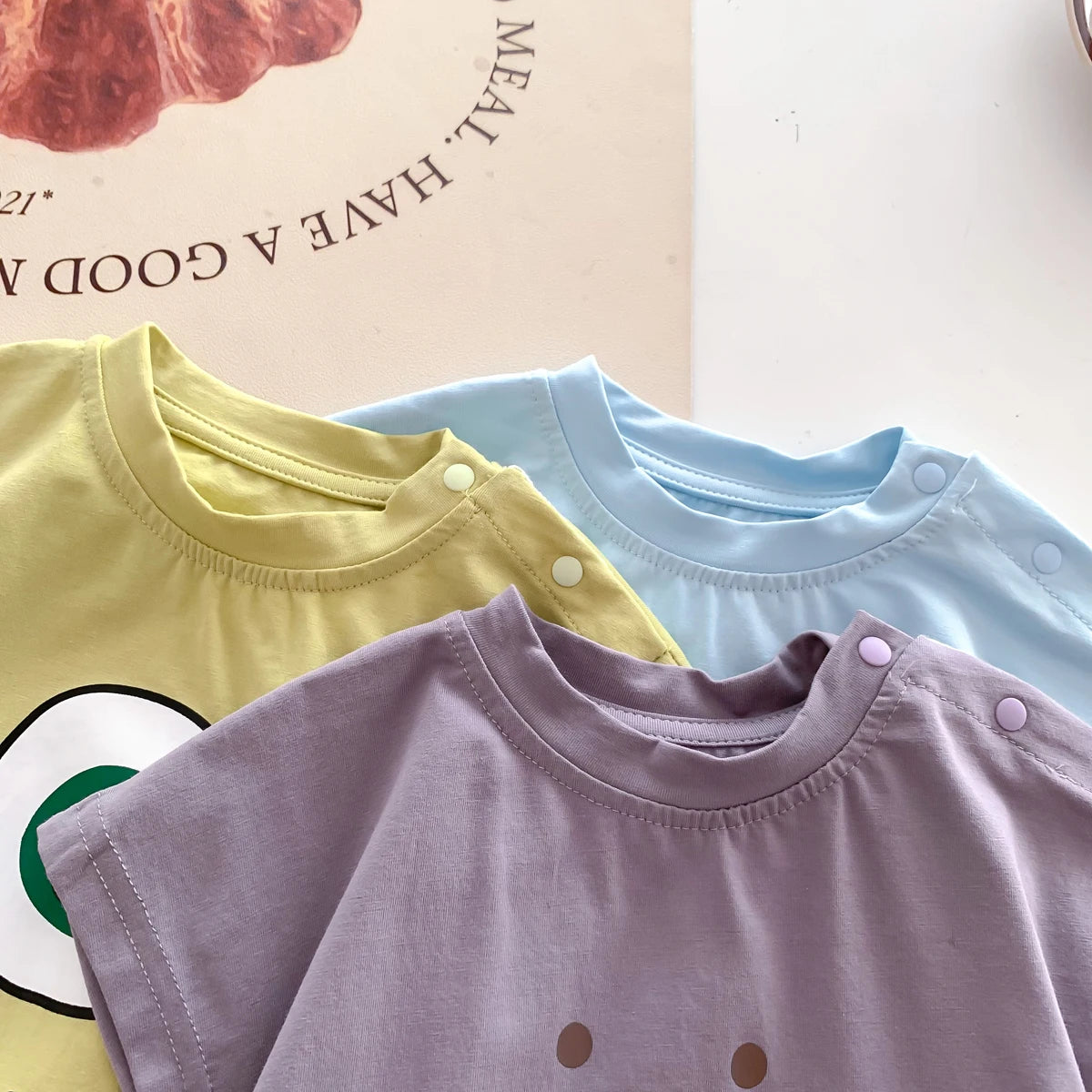 Mono de verano para bebé, mono de algodón suelto bonito con dibujos animados para bebé de 0 a 24 meses