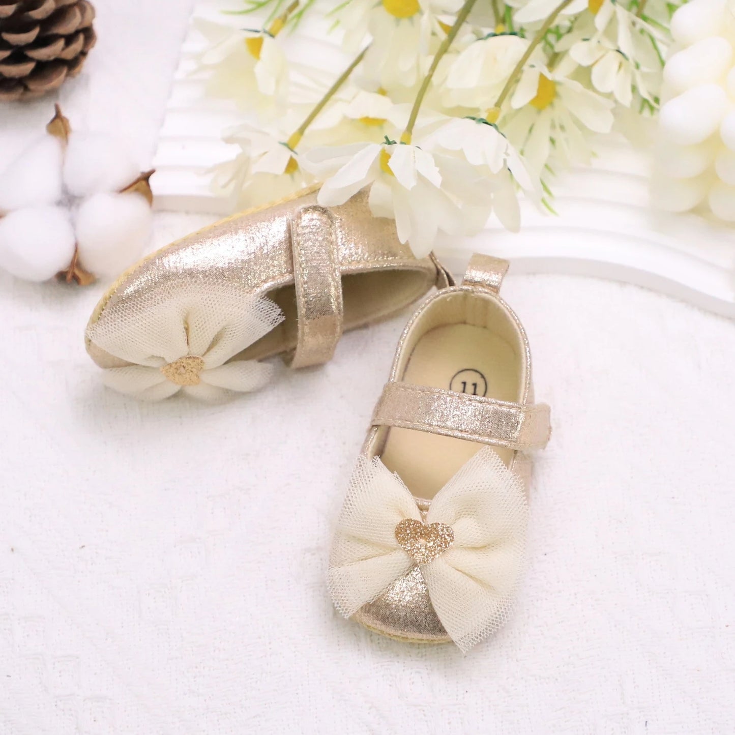 Zapatos de paso para bebé, primer par de zapatos para niños pequeños, zapatos de bebé, zapatos de moda antideslizantes transpirables para niñas, estilo de encaje de princesa