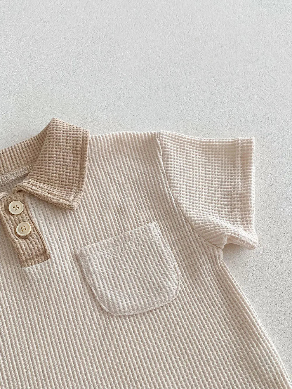 Conjunto de ropa de verano para bebé, camiseta y pantalones cortos con cuello vuelto, 2 uds., traje de chándal para niño pequeño
