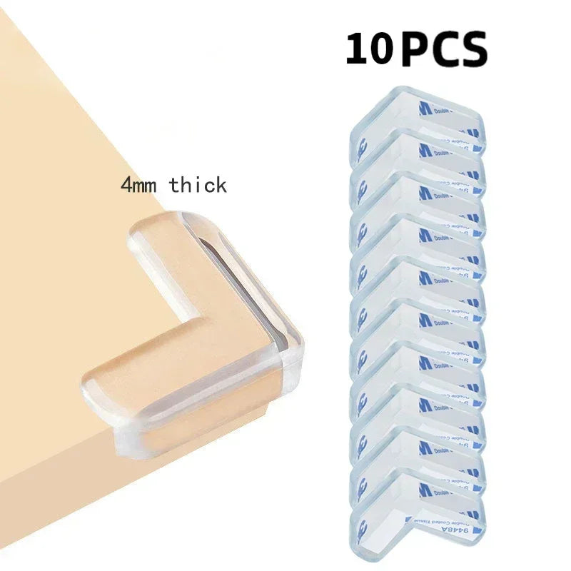 Tira de protección transparente de PVC para bebés con cinta de doble cara, protectores de esquina L para bordes de mesa de seguridad para niños, protectores de muebles