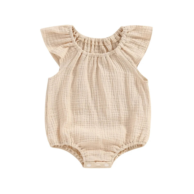 Pudcoco-Pelele de lino y algodón para niñas recién nacidas, sin mangas, con hombros descubiertos, sólido, ropa de verano, informal, de 0 a 24 meses