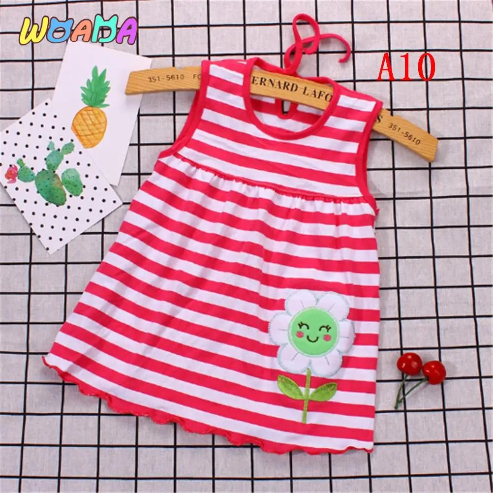 Vestido de algodón sin mangas para niñas, pelele para recién nacidos, traje Regular de línea A, novedad