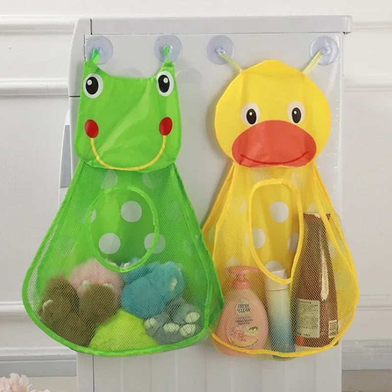 Juguete para Baby Shower, bolsa de almacenamiento de juguetes con forma de rana y pato, ventosa fuerte, bolsa de juego para Baby Shower, organizador de baño, juguete de agua