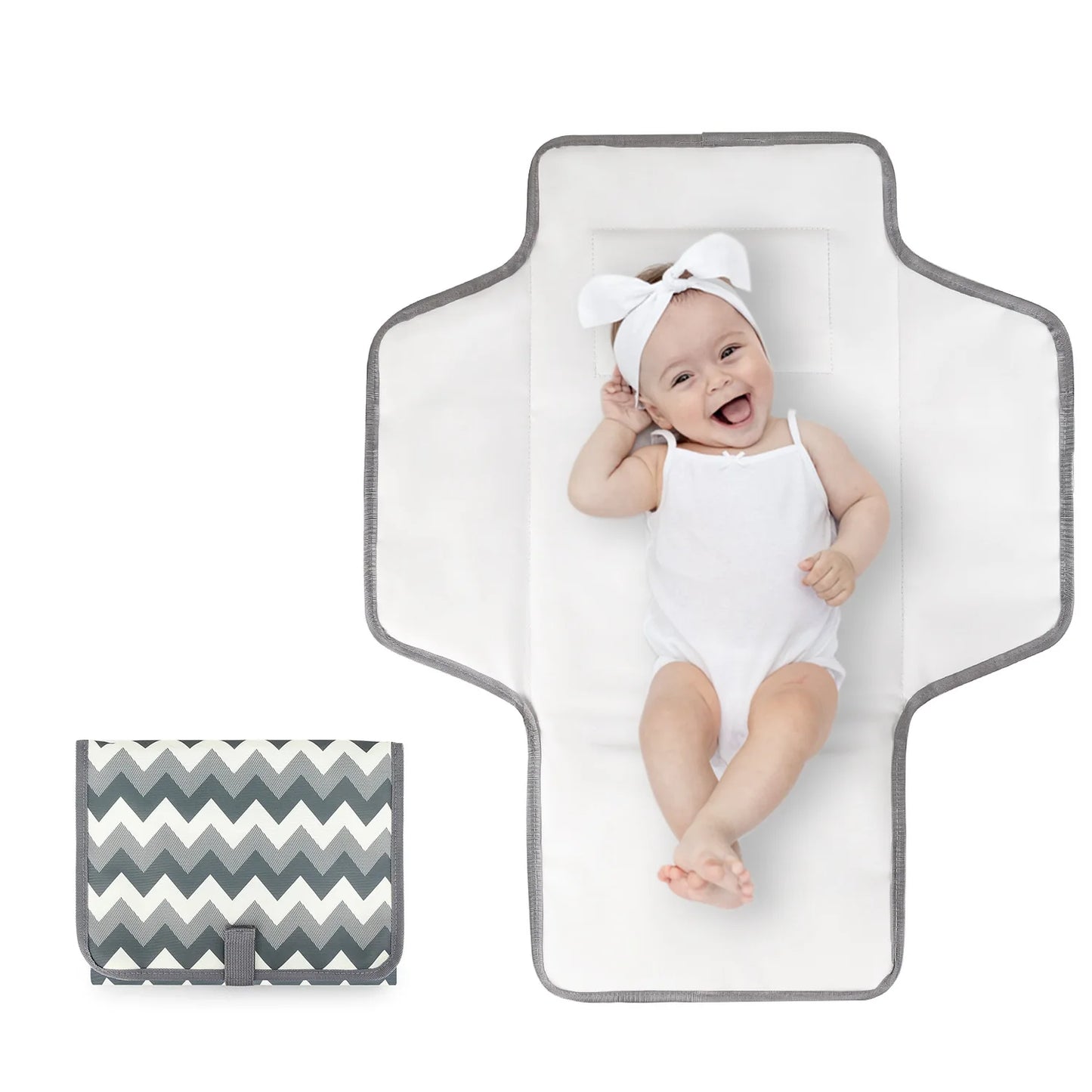 Cambiador de bebé de 1 pieza: cambiador portátil impermeable con almohada incorporada, adecuado para uso diario de cambiador de bebé cuando