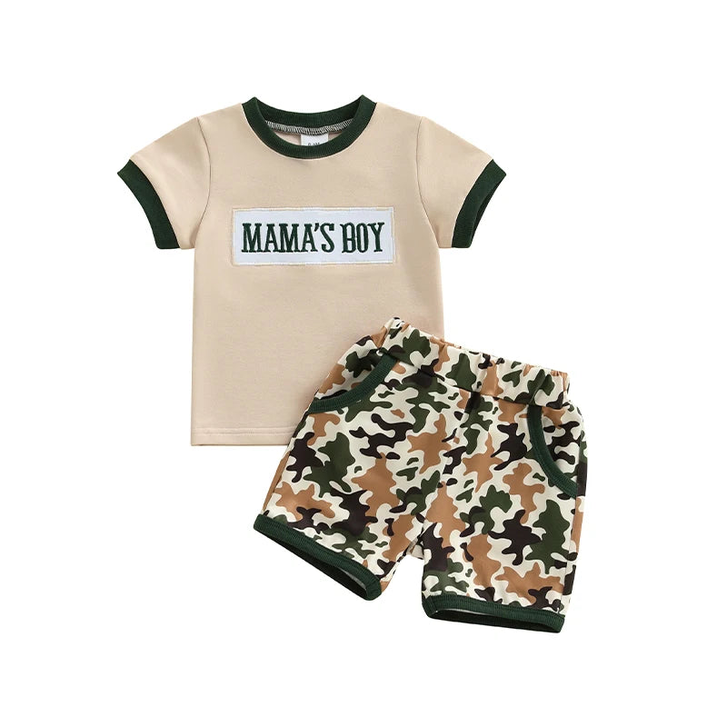 Lioraitiin, trajes de verano para niños pequeños, camisetas de manga corta con cuello redondo y Bordado de letras, pantalones cortos de cintura elástica, conjunto de ropa de 2 uds.