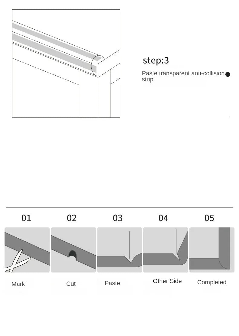 Tira de protección transparente de PVC para bebés con cinta de doble cara, protectores de esquina L para bordes de mesa de seguridad para niños, protectores de muebles