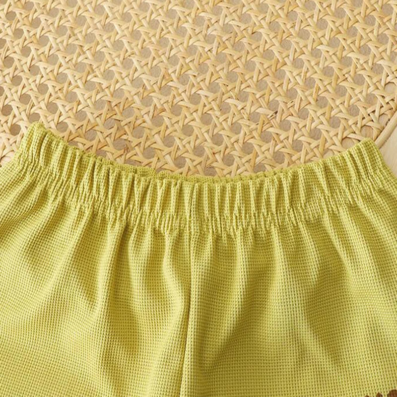 Camiseta y pantalones cortos de estilo coreano para niños de 1 a 12 años, conjuntos de ropa de 2 piezas, traje deportivo informal de verano con Oso de dibujos animados, a la moda