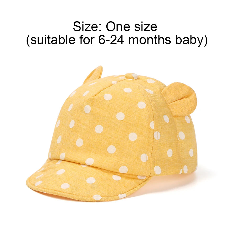 Sombrero de béisbol informal para bebé de 6-24 meses, gorra con Orejas de conejo, gorros de playa de lunares, gorra de Panamá, sombrero de sol para niños al aire libre