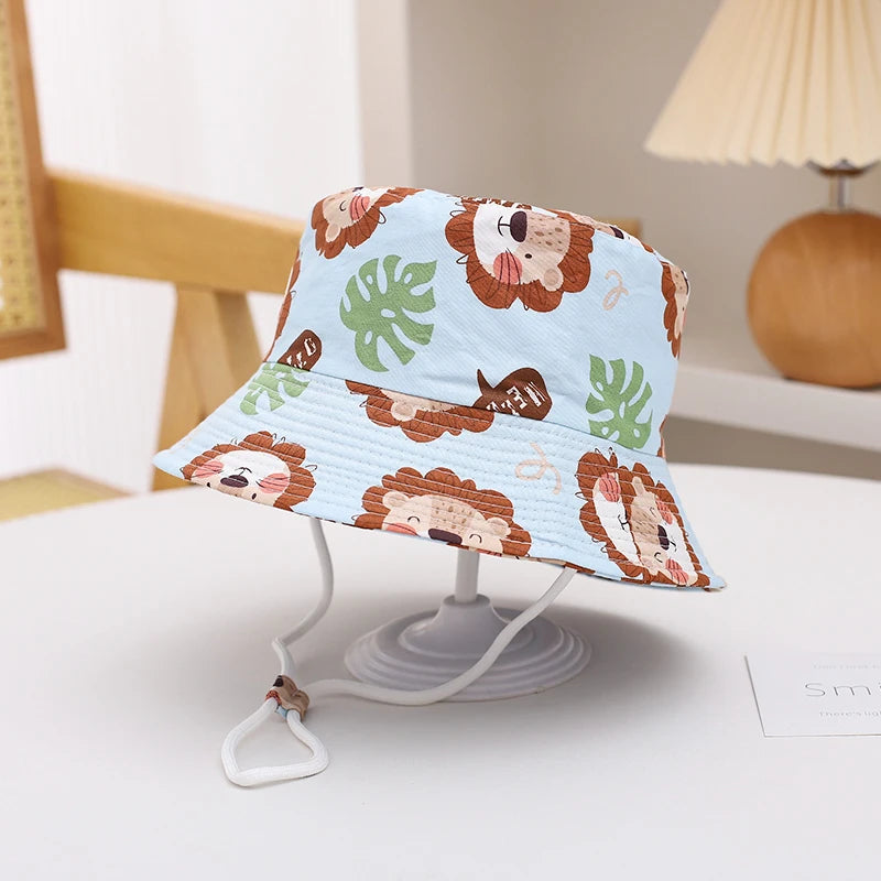 Sombrero de Sol de Panamá para bebé, gorra de pescador de dibujos animados para niño y niña, sombrero de cubo para bebé al aire libre, novedad de verano y otoño