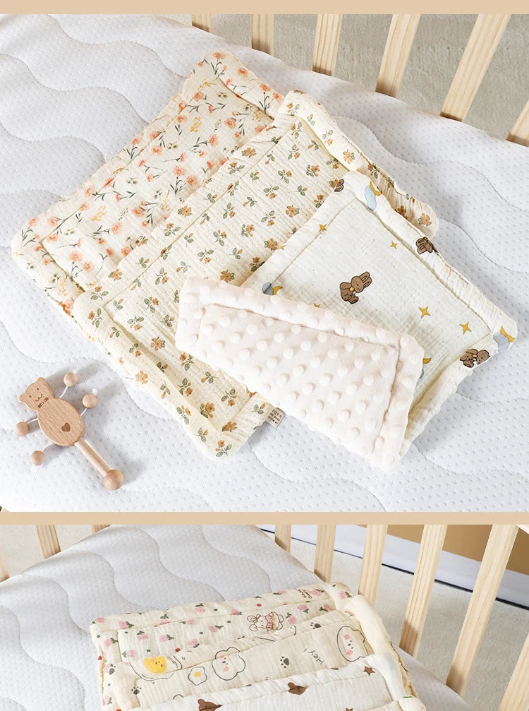 Almohadillas para recién nacido, almohada Universal de algodón transpirable, absorción del sudor, 0 a 6 meses