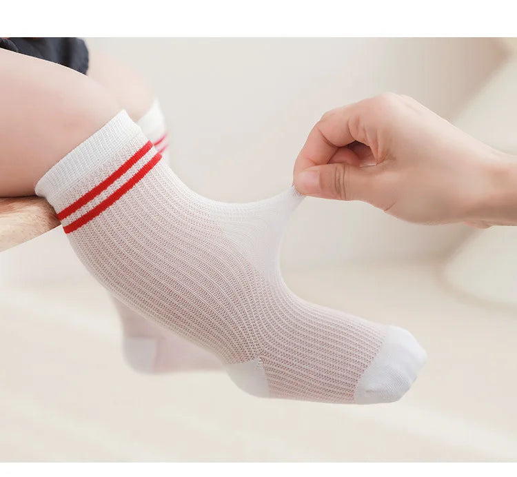 Calcetines de tubo largo para bebé, calcetines transpirables de verano para niños, medias de algodón suave para bebé, calcetines para bebés