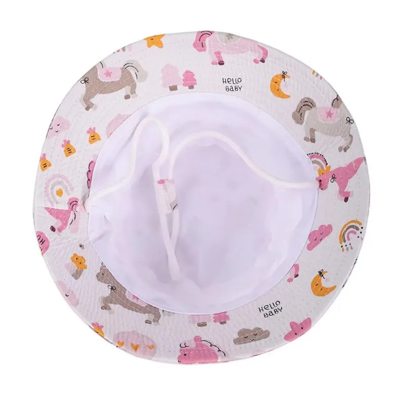 Sombrero de Sol de Panamá para bebé, gorra de pescador de dibujos animados para niño y niña, sombrero de cubo para bebé al aire libre, novedad de verano y otoño