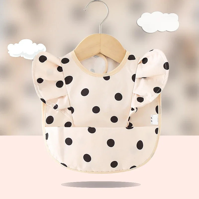 Toalla de Saliva para bebé, Baberos impermeables para niños, delantal para comer, toalla con volantes para niños y niñas, paños para eructar de dibujos animados para recién nacidos