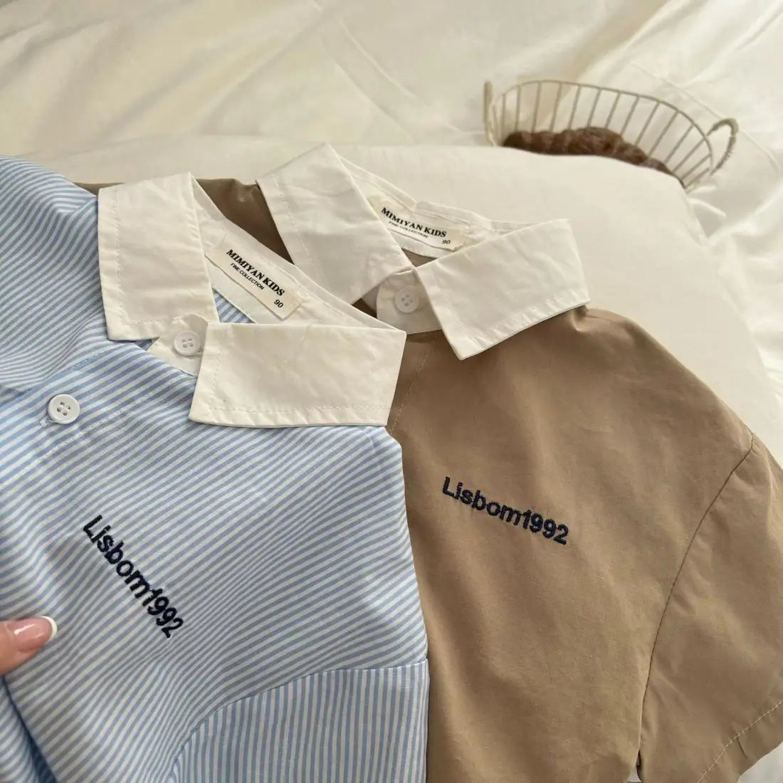Conjunto de ropa de verano para niños y niñas, Top de manga corta informal, pantalones cortos, trajes de bebé para dos niños