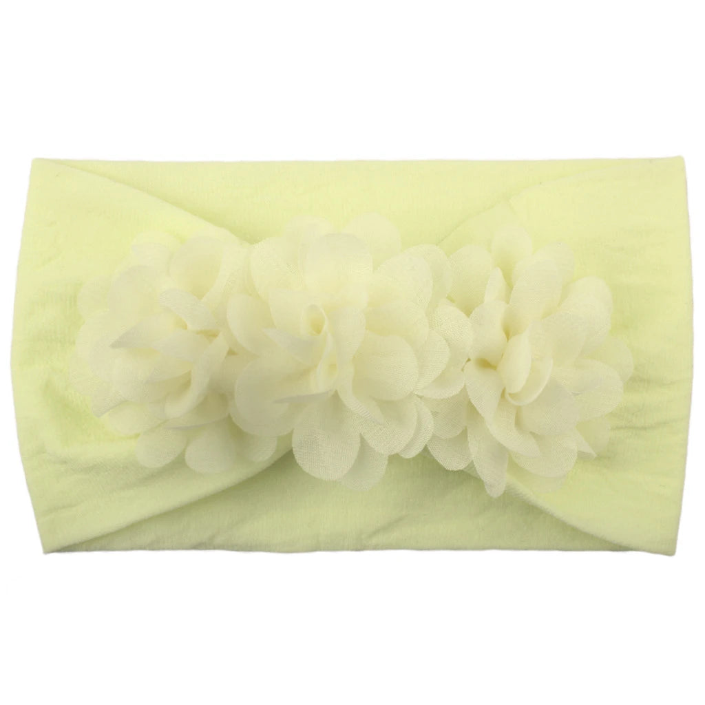 Vendaje para el cabello, diadema con lazo, turbante para niños recién nacidos, accesorios para niñas, flor Floral, elástico liso suave