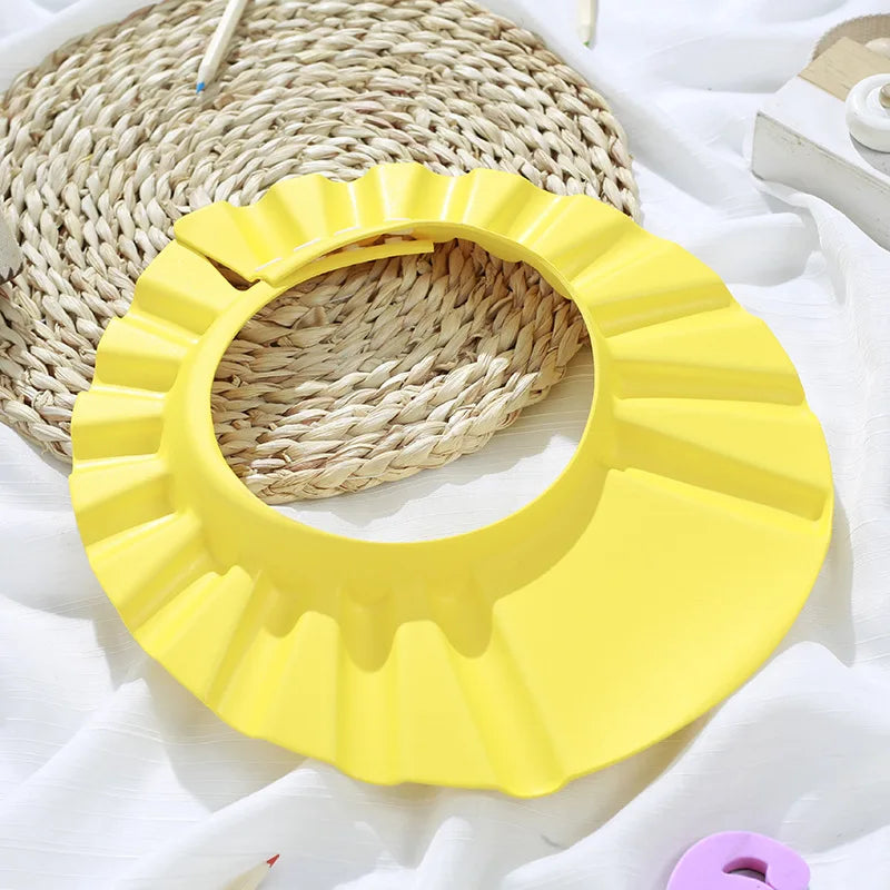 Gorro suave para Baby Shower, gorro ajustable para lavar el cabello para niños, protección para los oídos, champú seguro para niños, ducha de baño, protege la cubierta de la cabeza