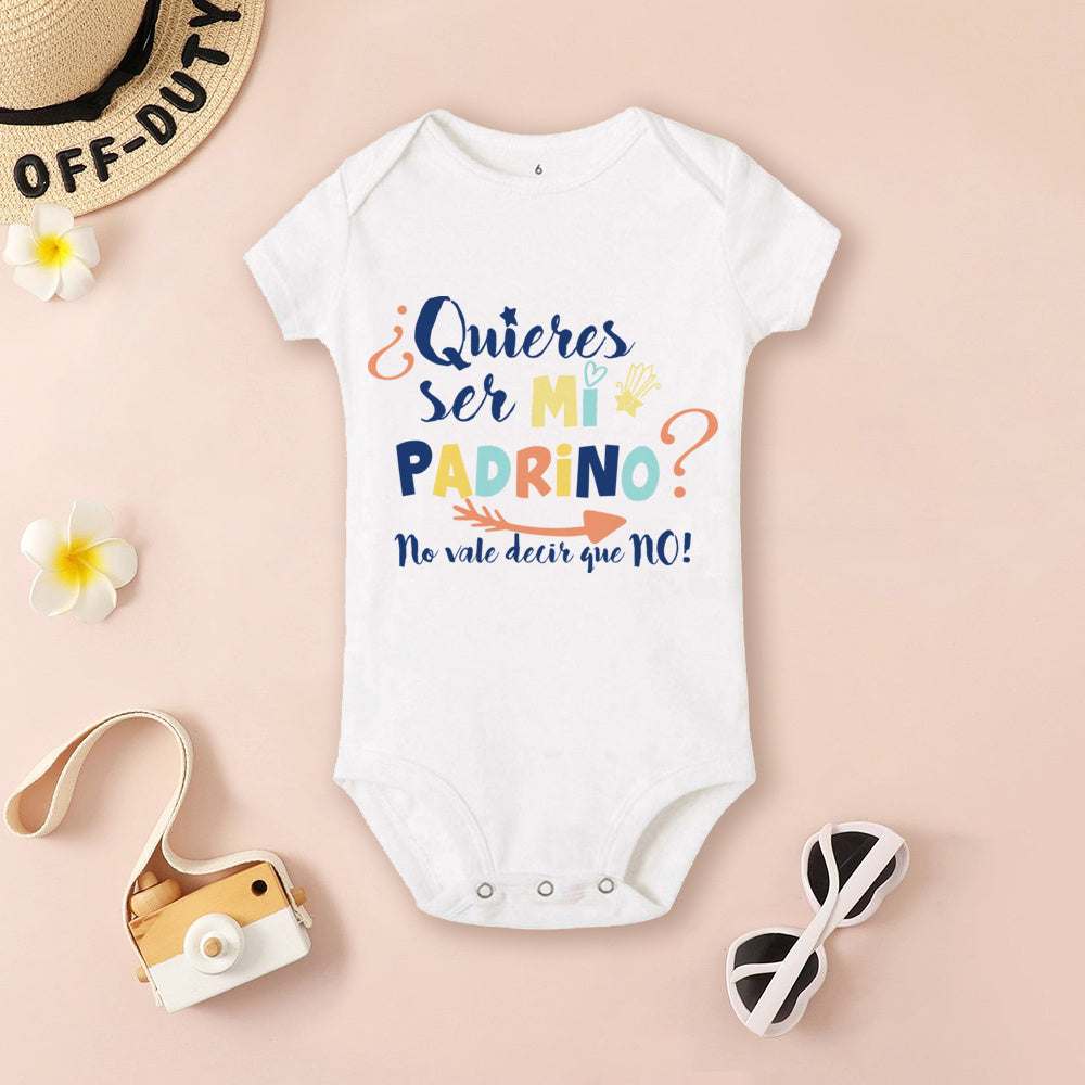Be You Be My Godmother & Godfather-body con estampado para bebé, ropa de bautismo para Madrina Padrino, monos infantiles de verano