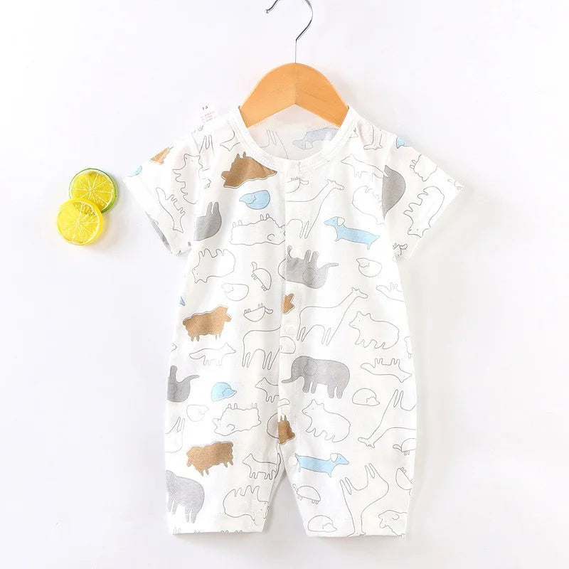Pelele de algodón para bebé, ropa de dibujos animados para niño pequeño, mono de manga corta para escalar, disfraz infantil para recién nacido, novedad de verano
