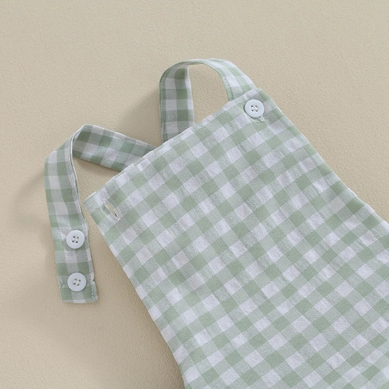 Monos de verano para bebés y niños, pelele informal sin mangas con estampado de rayas a cuadros, ropa infantil para recién nacidos