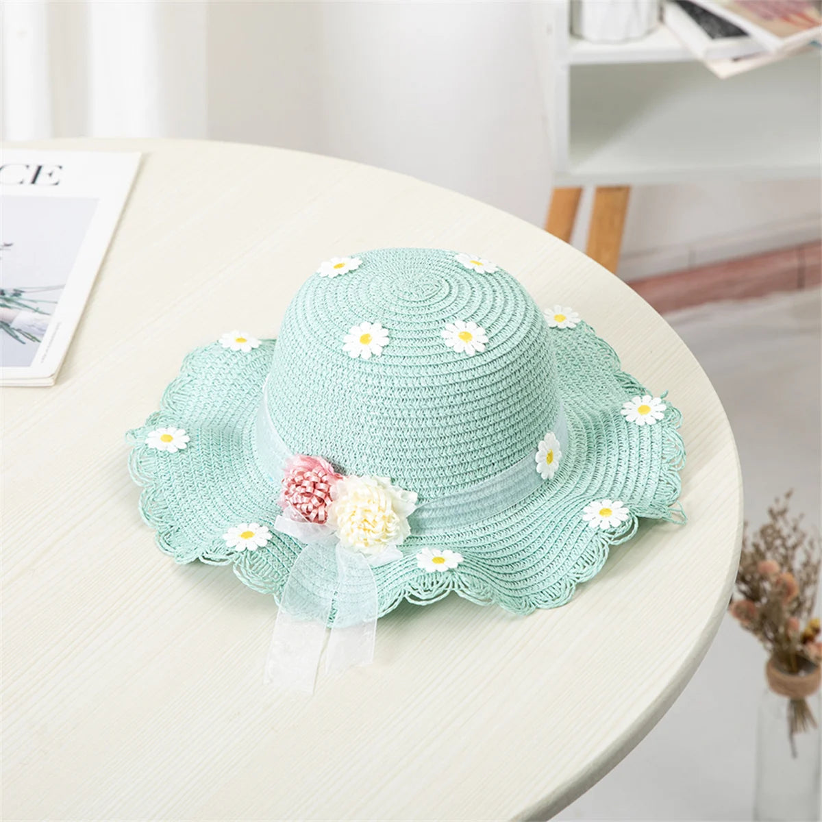 Sombrero de Sol para niños y niñas, conjunto de gorro con bolsa de paja, protección solar de viaje para bebé, sombreros de playa, sombrero de pescador para el sol, novedad de verano
