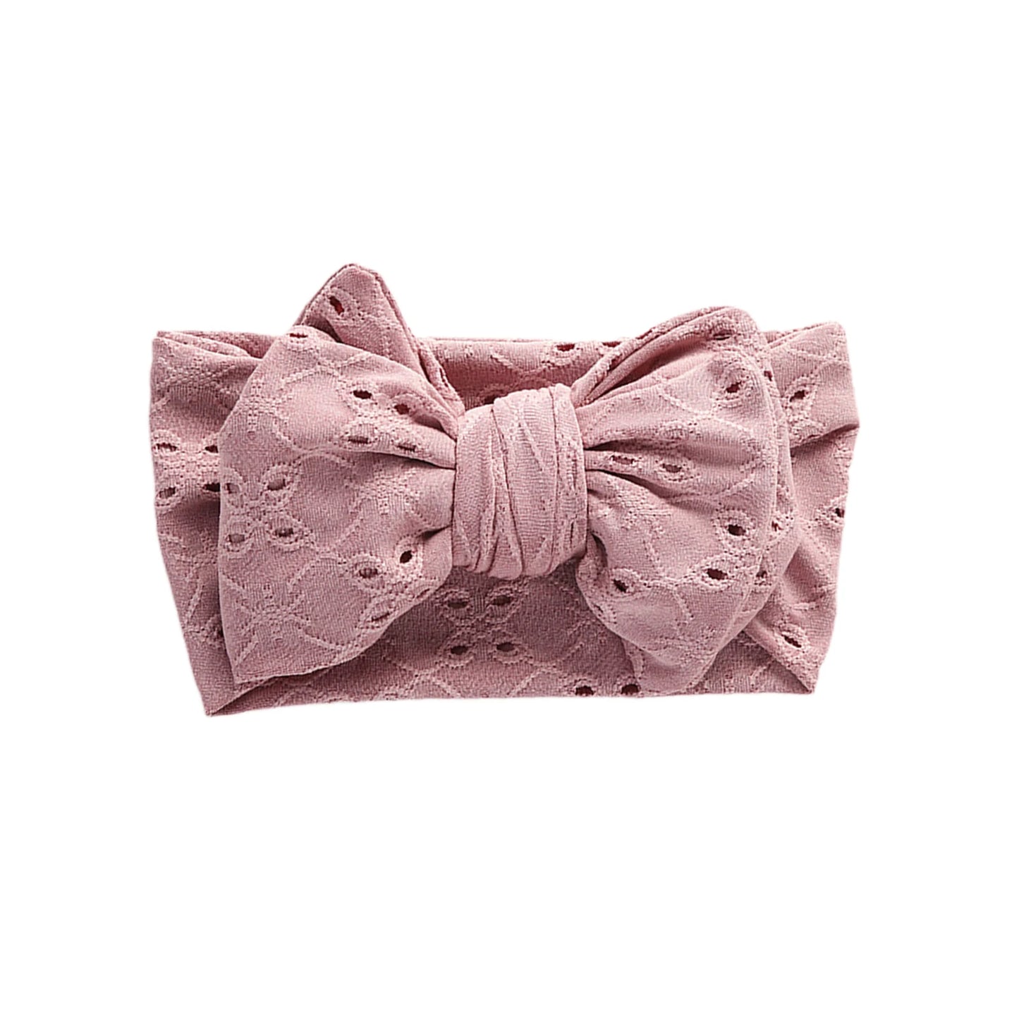 Banda para el pelo para bebé recién nacido, diadema de lazo elástico con agujero hueco de encaje bordado, accesorios para fotos, regalo de cumpleaños