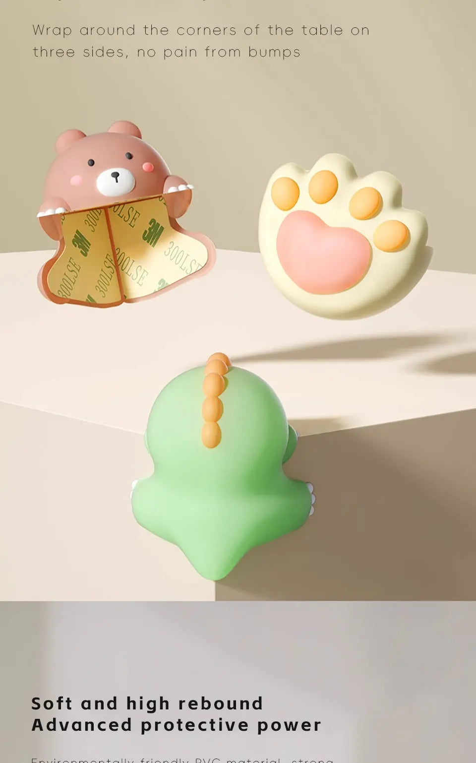 AIBEDILA niños silicona anticolisión ángulo dibujos animados lindo protección de seguridad esquina mesa pasta juegos de protección de seguridad para bebés