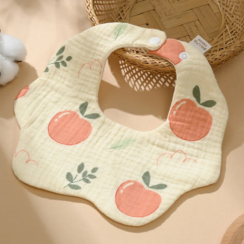 Babero de gasa de algodón para bebé, accesorios para bebés, delantal para bebé recién nacido, babero para alimentar, paños para eructar de muselina de 6 capas, toalla para Saliva para niños recién nacidos