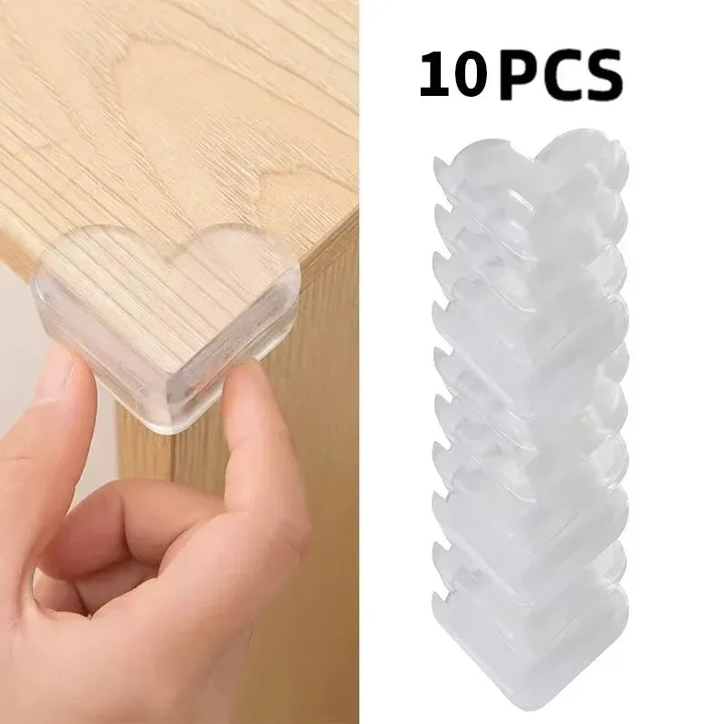 Tira de protección transparente de PVC para bebés con cinta de doble cara, protectores de esquina L para bordes de mesa de seguridad para niños, protectores de muebles