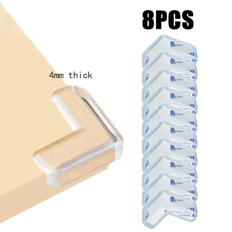 Tira de protección transparente de PVC para bebés con cinta de doble cara, protectores de esquina L para bordes de mesa de seguridad para niños, protectores de muebles