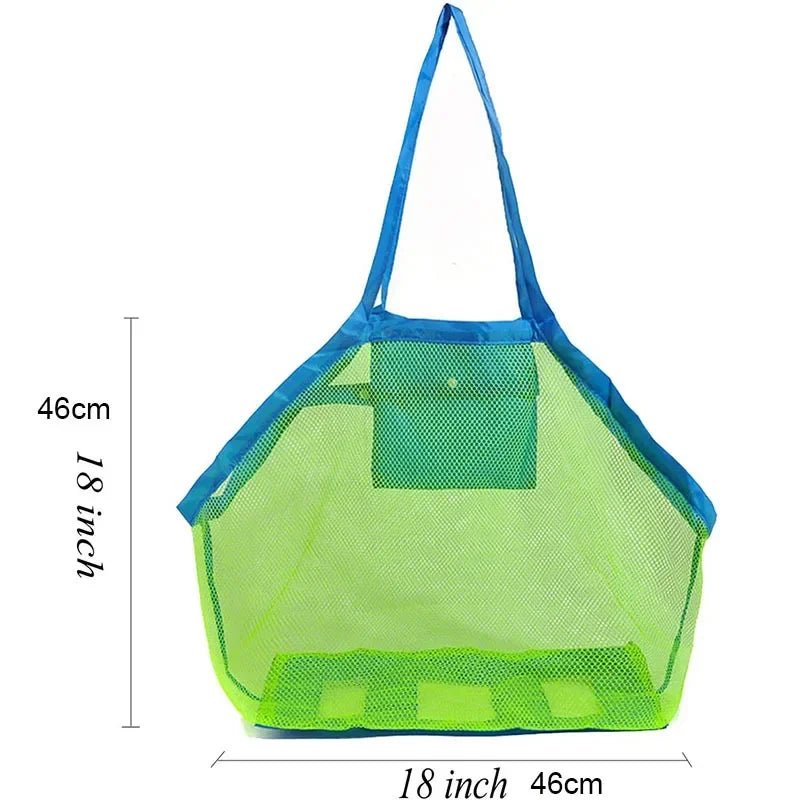 Bolsa de malla portátil con arena para niños, bolsas de almacenamiento de juguetes de baño para niños, bolsa de playa grande para toallas, bolsa de maquillaje cosmético para mujeres