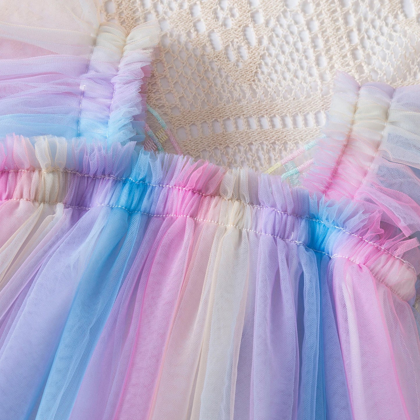 Vestido de verano para niñas pequeñas, tutú de malla hinchado, vestido con tirantes y bordado Floral de princesa, ropa de fiesta de cumpleaños para niñas pequeñas