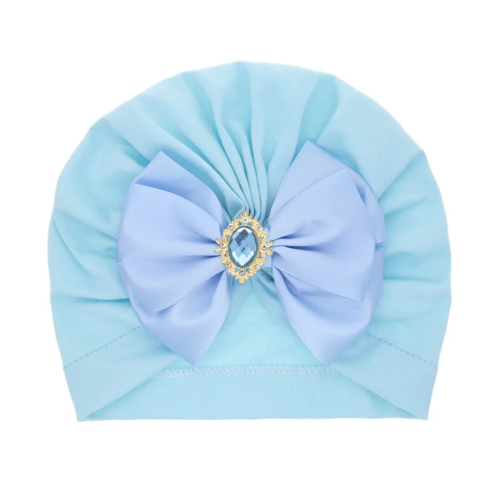 1 pieza, gorro estampado para bebé, gorro para niños, lazo para niñas recién nacidas, accesorios de fotografía de diamantes, gorro para primavera y otoño, accesorios infantiles