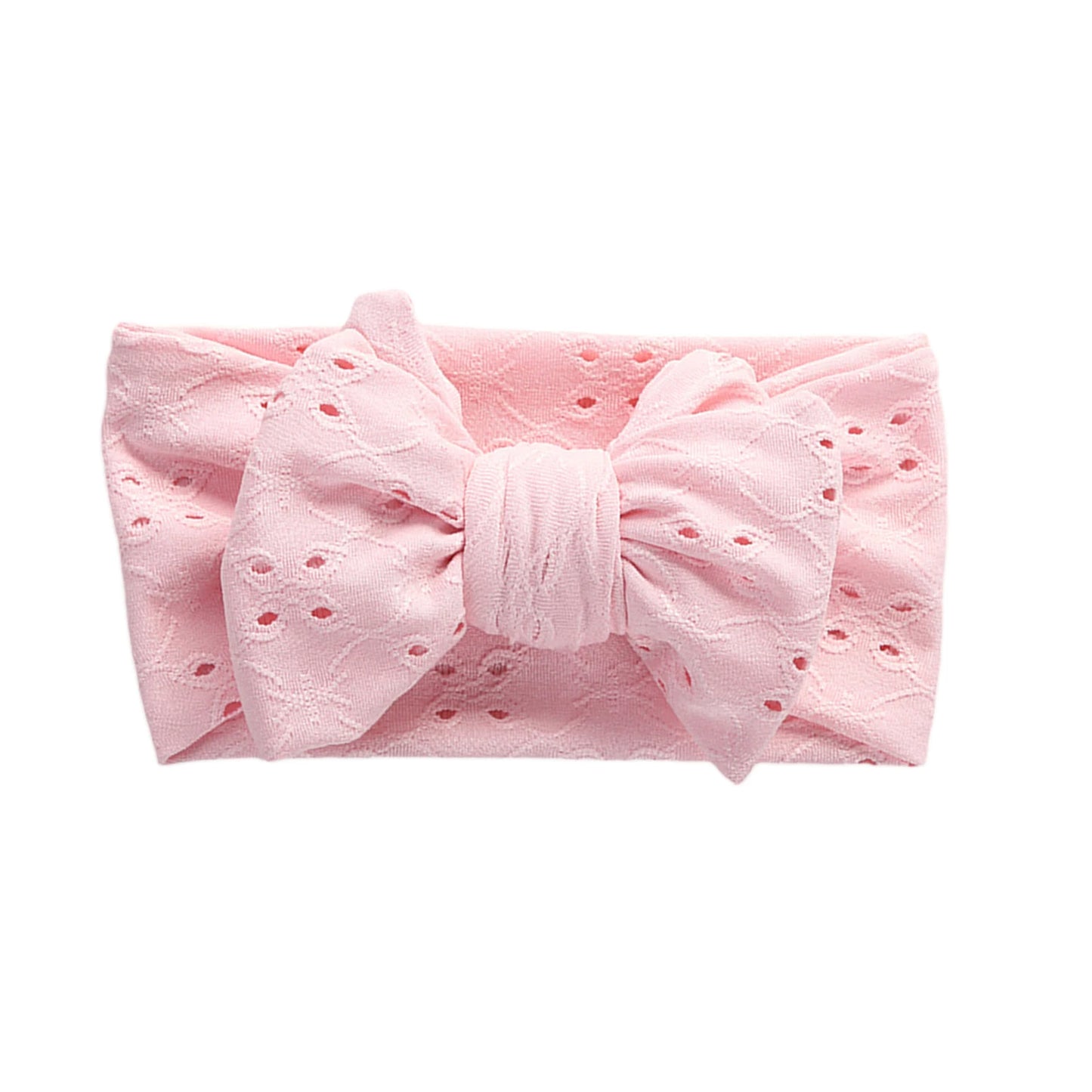 Banda para el pelo para bebé recién nacido, diadema de lazo elástico con agujero hueco de encaje bordado, accesorios para fotos, regalo de cumpleaños