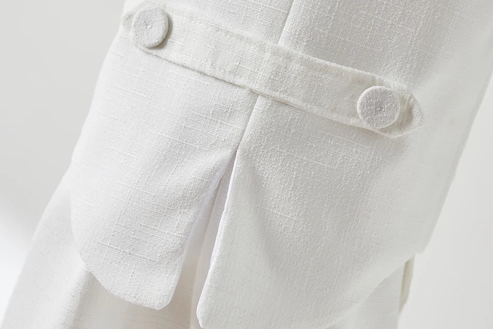 Trajes blancos para niños, vestido Formal de fiesta de bautismo a la moda, chaleco, chal, pantalones cortos, sombrero, conjuntos de 4 Uds., conjunto de ropa de Boutique de cumpleaños para niños