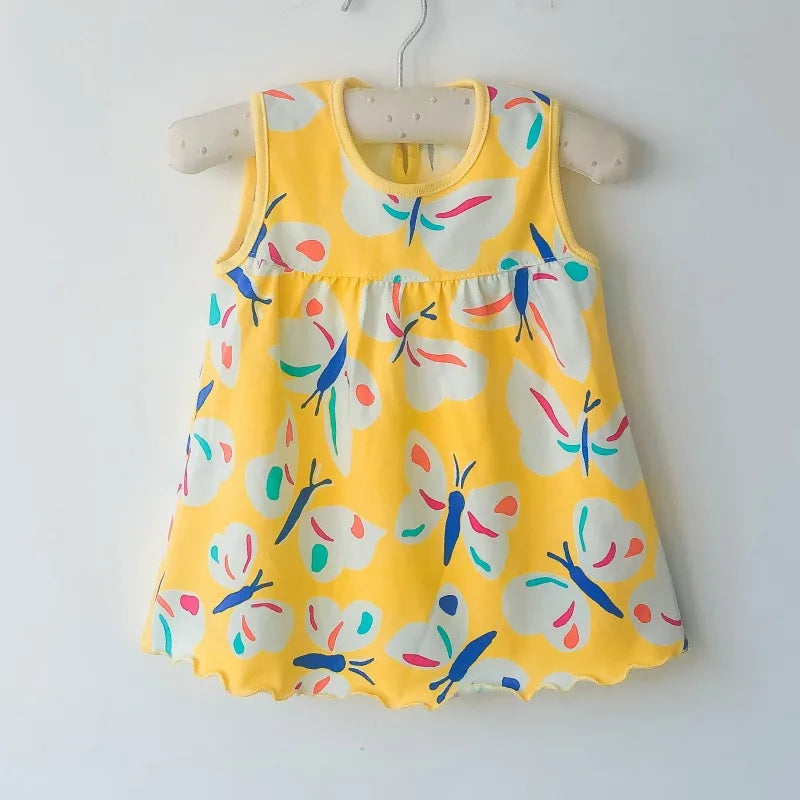 Vestido de algodón para bebé, ropa infantil de moda, estilo floral, Princesa, novedad de verano
