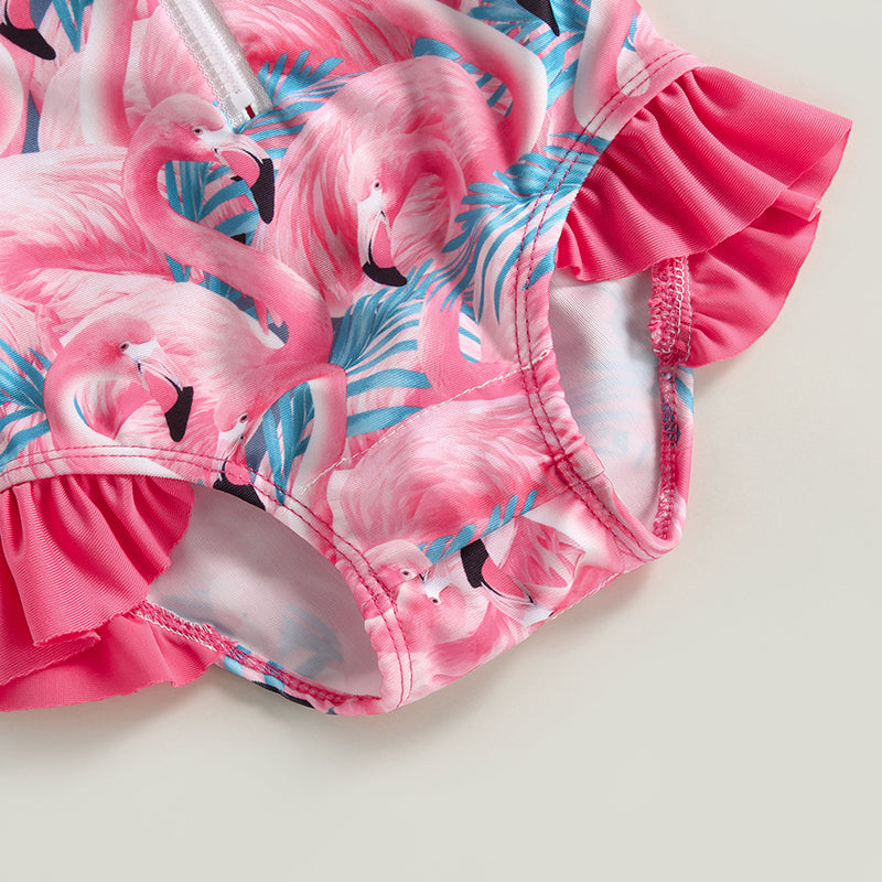 Traje de baño de manga larga para bebé y niña pequeña, Bañador con estampado de fresas y sombrero para el sol, 6M-3T