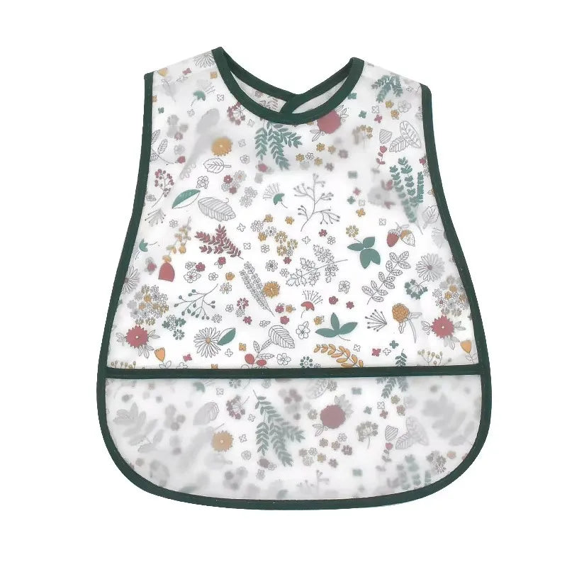 Baberos de alimentación para el almuerzo con bolsillo impermeable EVA con patrón de dibujos animados, Baberos ajustables para bebés, delantal bonito para niños, paños para eructar, novedad de 2023