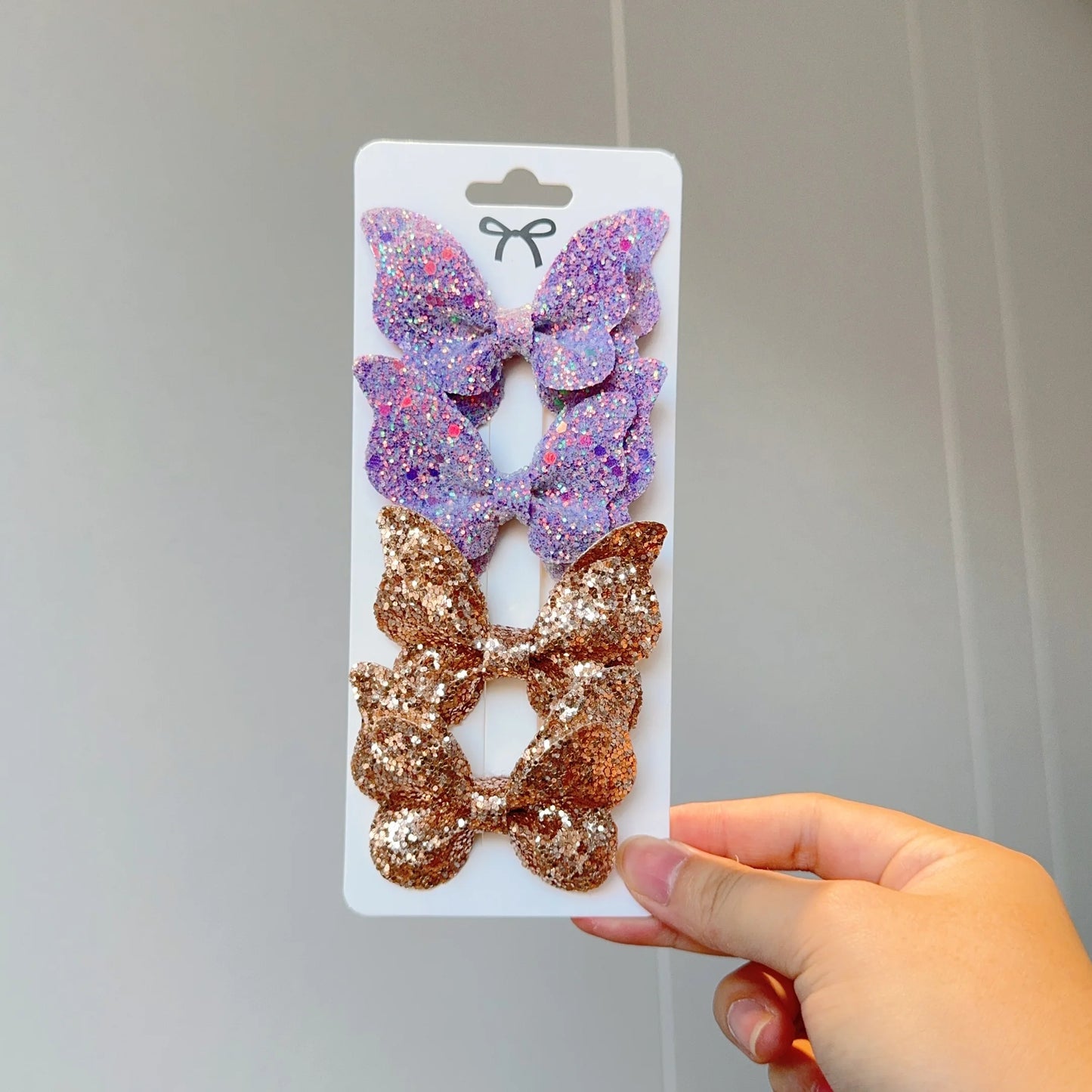 4 Uds. De lazos para el pelo de mariposa lisos y pinzas para el pelo para niñas, accesorios para el cabello de cuero para niños, horquillas, pasadores, tocados de regalo