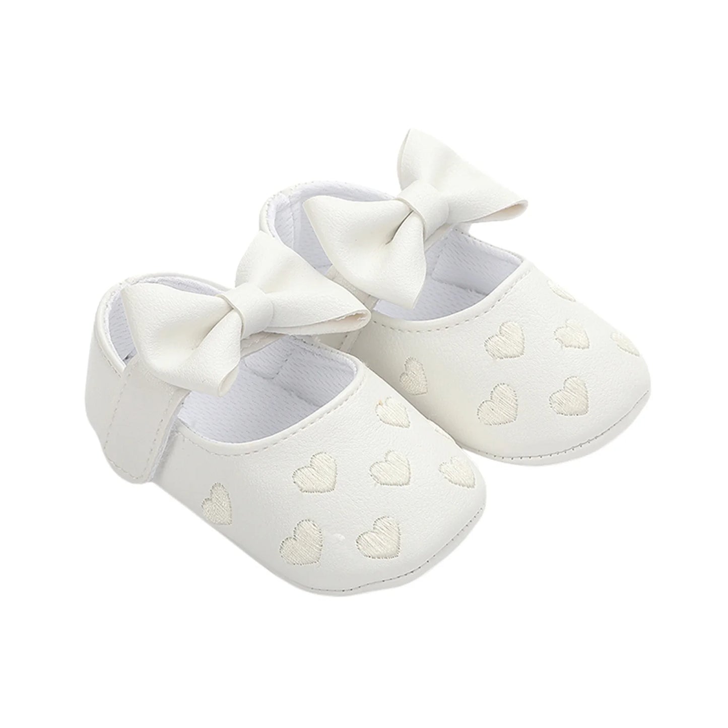 Pudcoco-zapatos planos de piel sintética para niñas, mocasines bonitos con decoración de lazo de corazón, suela suave, antideslizantes, de verano