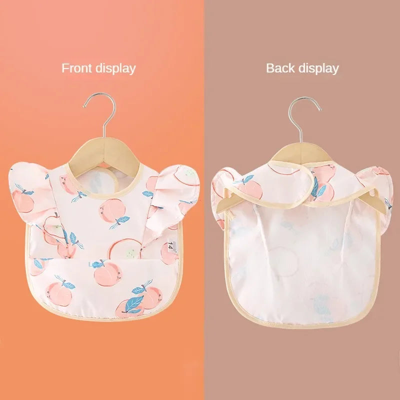 Toalla de Saliva para bebé, Baberos impermeables para niños, delantal para comer, toalla con volantes para niños y niñas, paños para eructar de dibujos animados para recién nacidos