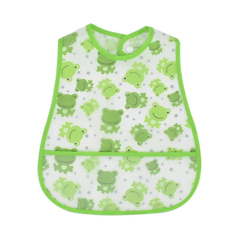 Baberos de alimentación para el almuerzo con bolsillo impermeable EVA con patrón de dibujos animados, Baberos ajustables para bebés, delantal bonito para niños, paños para eructar, novedad de 2023