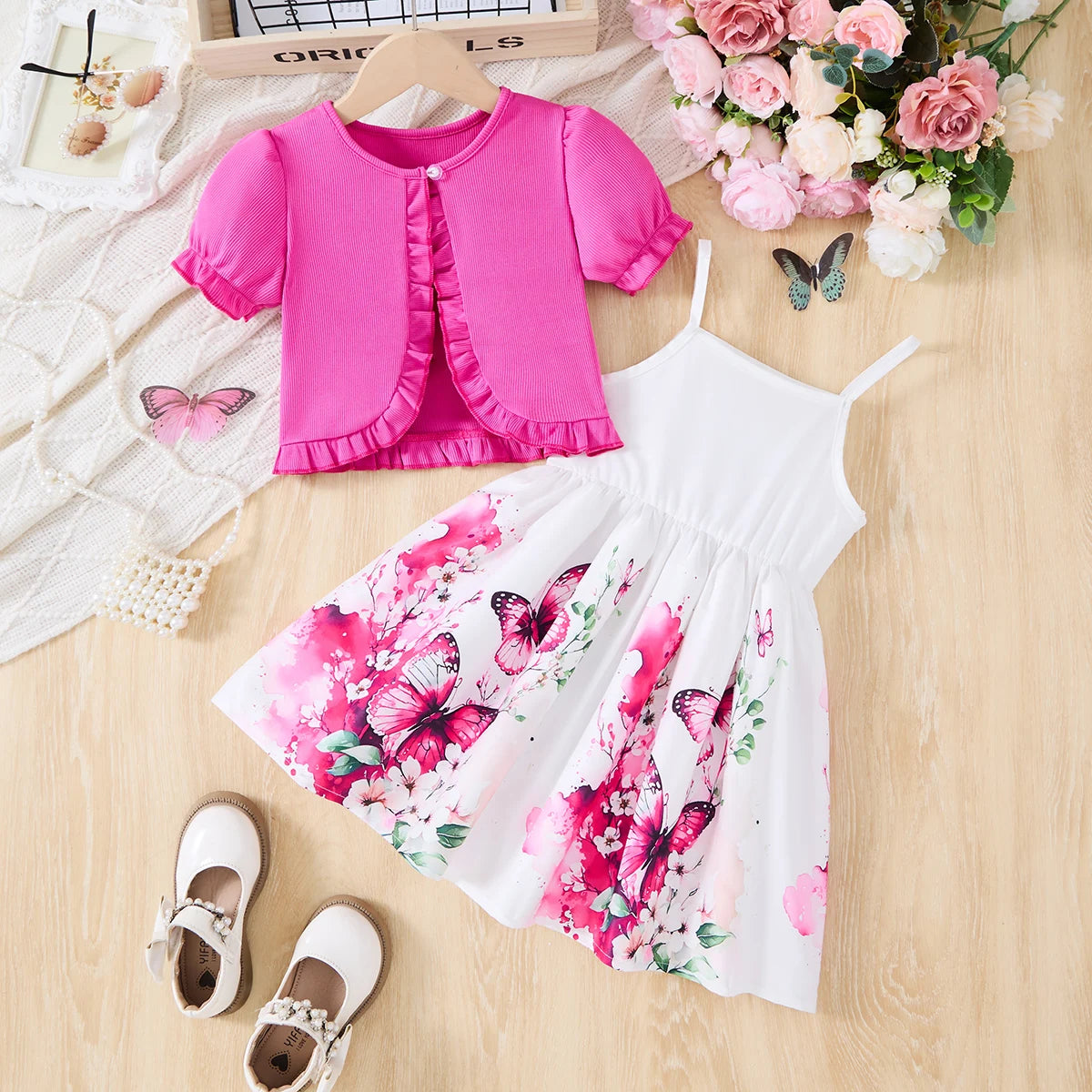 2025 New Summer Korean Style Cute Printed Bow Casual Dress for Girls Birthday Party Baby Girl Clothes 2-10 Years