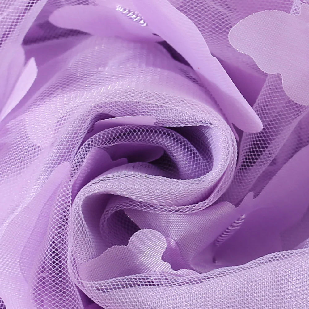 (0-3 años) novedad de verano, vestido para niñas, Color sólido, Halter, mariposa adornada, falda acampanada, vestido de princesa dulce de malla