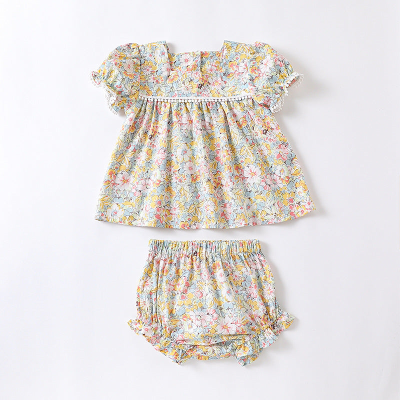 Baby Floral Pattern Fashion Princess Onesie&Sets-2