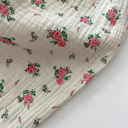 Ropa de verano para bebés, pantalones de lino para niñas, pantalones con estampado dulce, pantalones casuales para niños