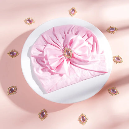 1 pieza, gorro estampado para bebé, gorro para niños, lazo para niñas recién nacidas, accesorios de fotografía de diamantes, gorro para primavera y otoño, accesorios infantiles