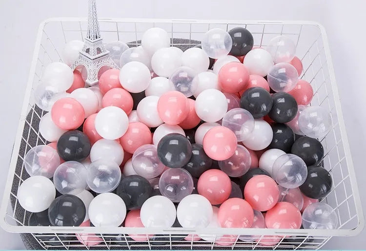 50 Uds. Bolas de plástico de colores para bebé, piscina de agua, pelota de ola oceánica, piscina para niños con aro de baloncesto, casa de juegos, tiendas de campaña al aire libre, accesorios de juguete