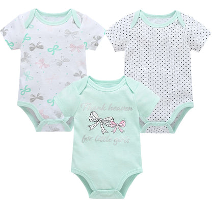 Kavkas 3 6 unids/lote Body para bebé, ropa de algodón de manga corta para recién nacido, monos con estampado de dibujos animados para niño pequeño de verano